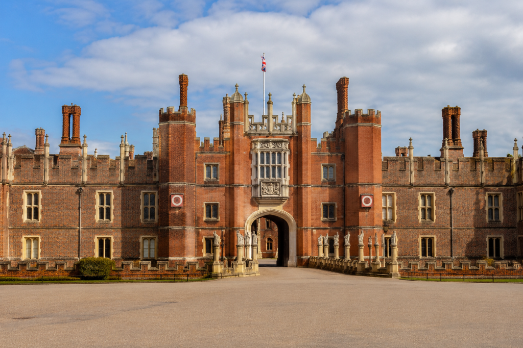 Hampton Court Palace, the Tudor royal palace associated with Henry VIII and Cardinal Wolsey.